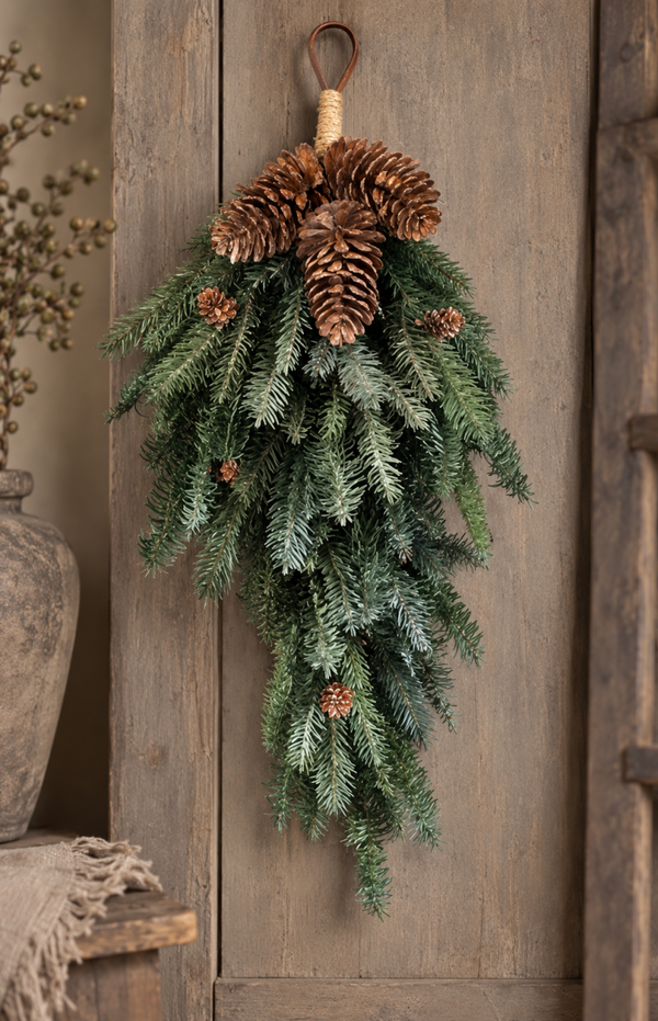 Brynxz festoon  with cones and rope – Groen – 70 cm