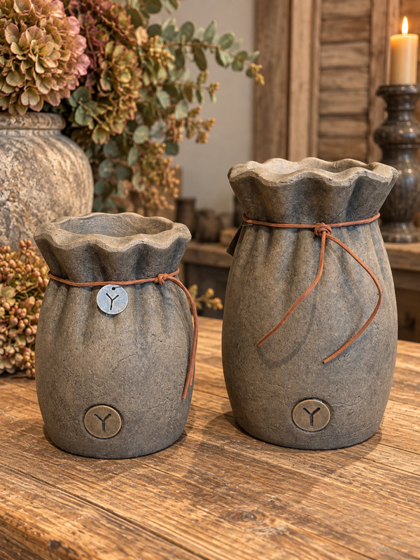 Brynxz Plantentas met Leren Touw – Majestueus Bruin