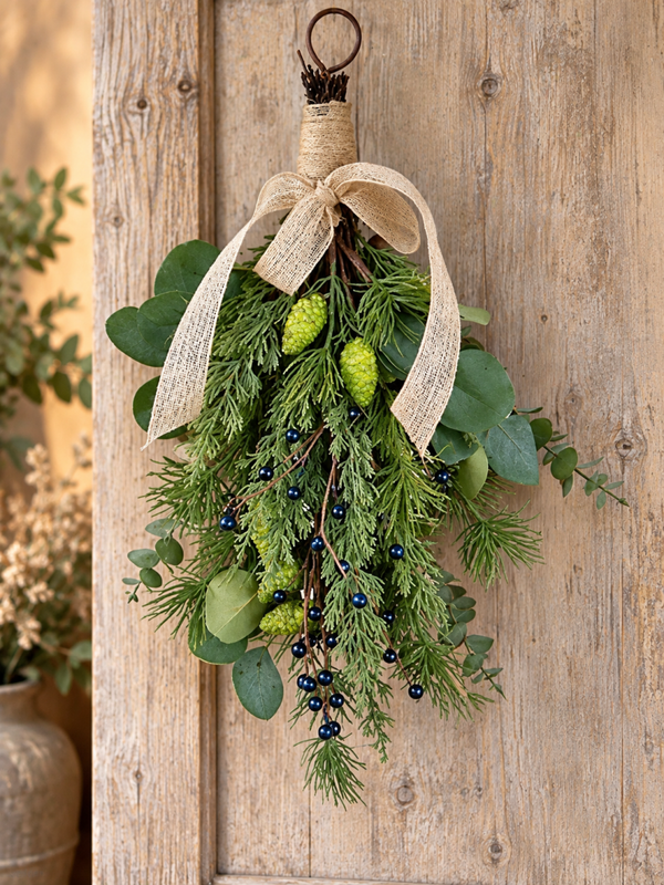 Countryfield Festoen Picea Eucalyptus Ilex – Blauw/Groen – 50 cm