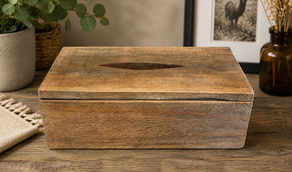Rustieke houten tissue box