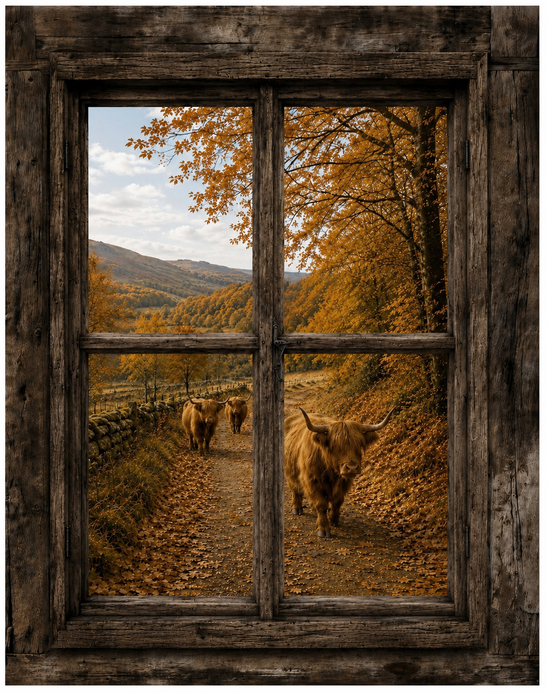 Tuinposter Hooglanders herfst 60x90