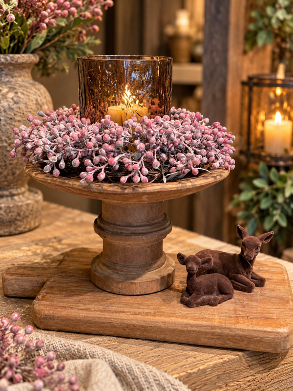 Complete landelijke decoratieset met velvet hertjes