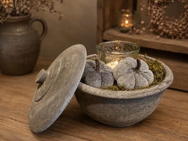 Houten pot met deksel – compleet opgemaakt
