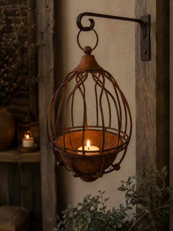 Metalen Hangwindlicht – Roestkleur