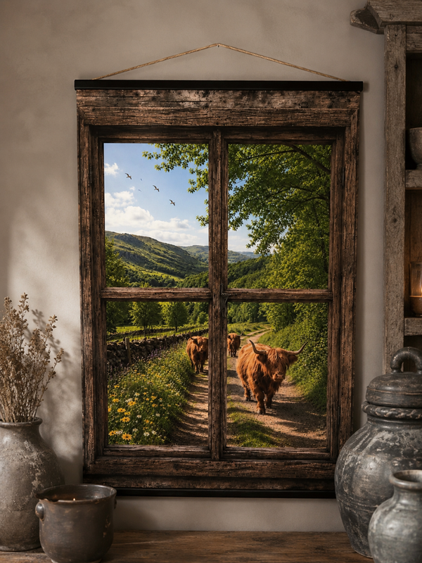 Tuinposter Hooglanders – 60 × 80 cm