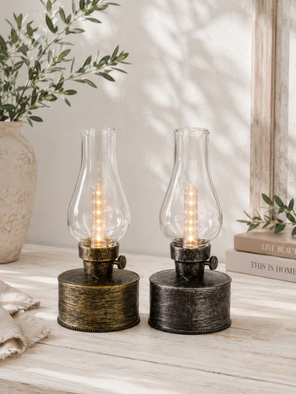 LED Olielamp Solar met Flame Effect