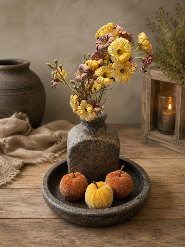 Sfeerset met vaasje en velvet appeltjes 🍂