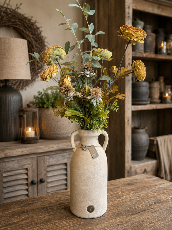 Brynxz Vaas Taupe met Boeket
