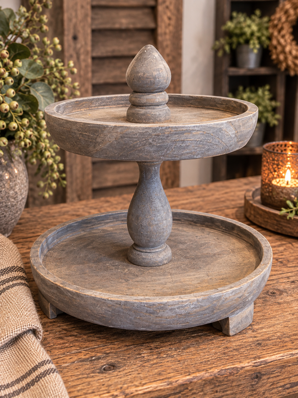 Houten etagère – vergrijsd