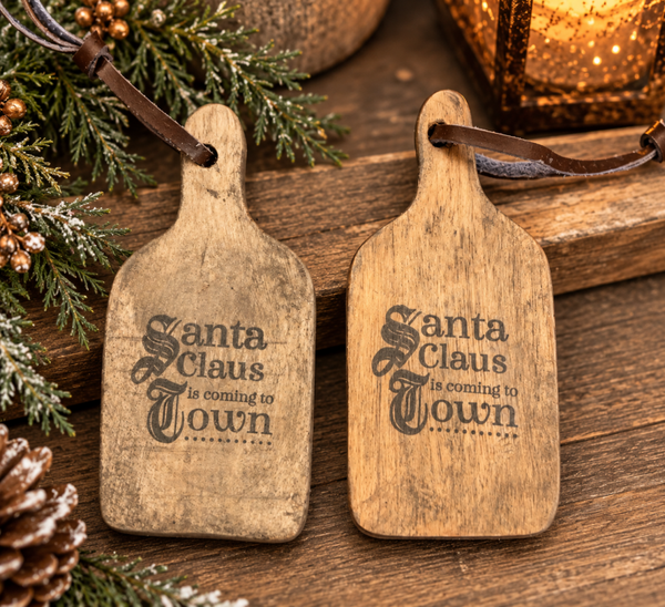 Houten kersthanger Santa Claus