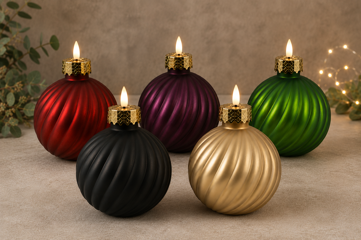 Countryfield LED Glazen Kerstbal met kaarsvlam
