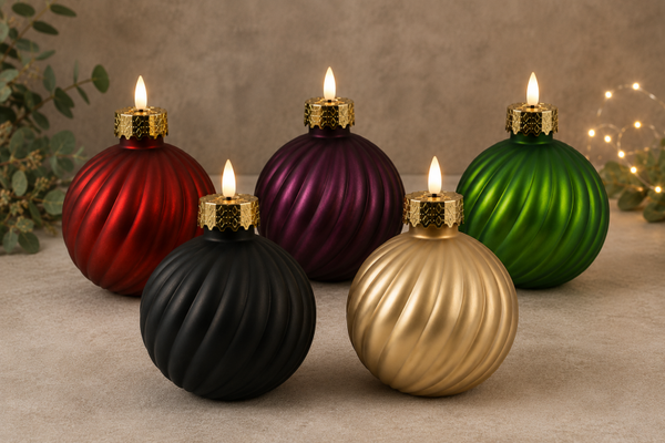 Countryfield LED Glazen Kerstbal met kaarsvlam