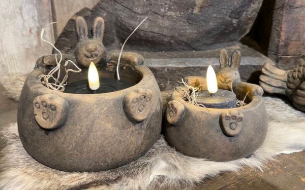 Set of 2 Tealightcups Hare Majestic Brown