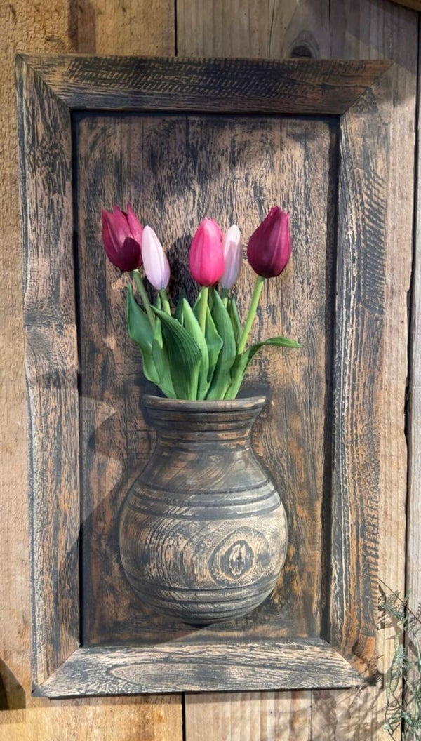 Houten wandpaneel - grijs/bruin