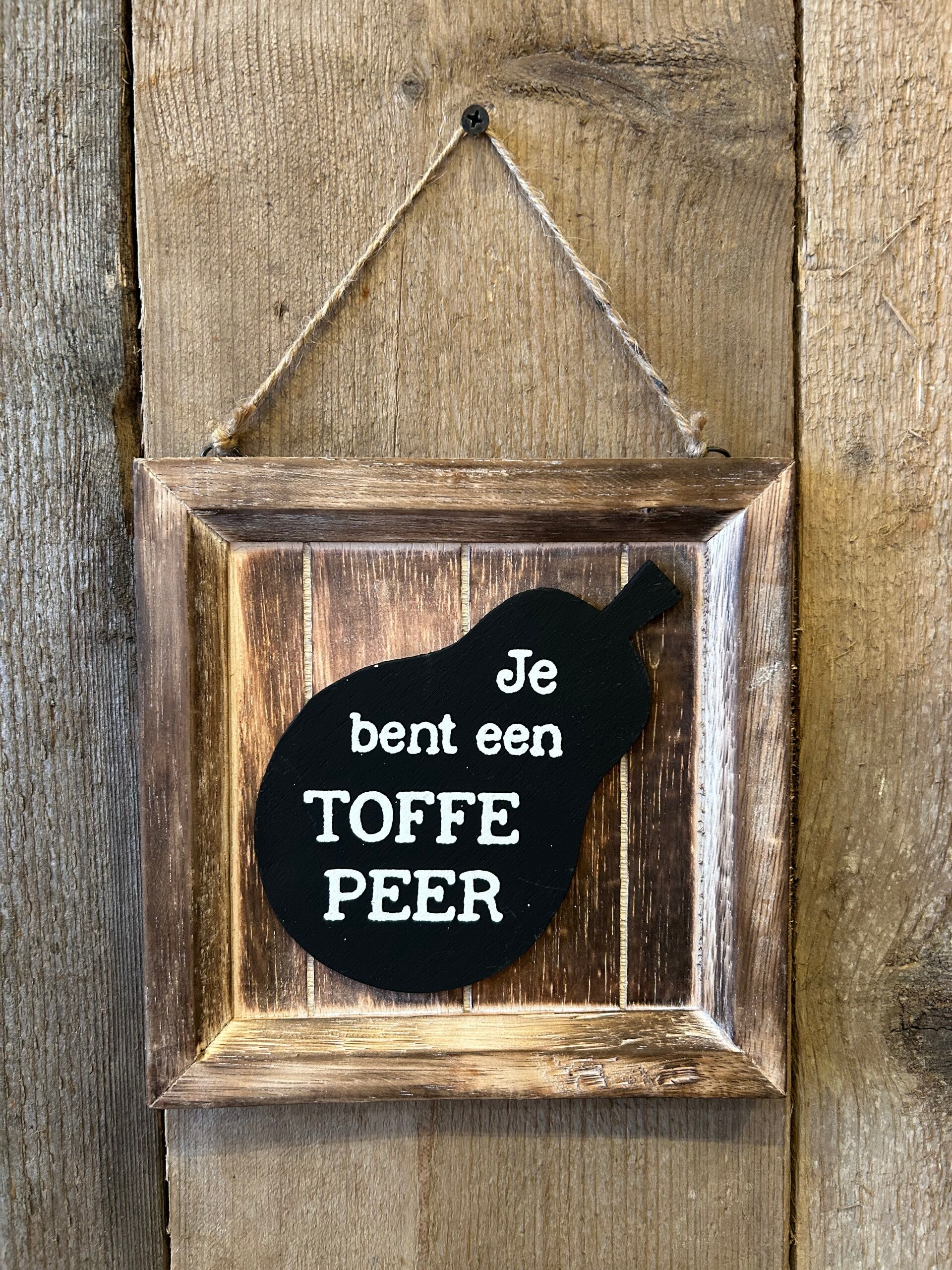 Tekstbord “Toffe peer”