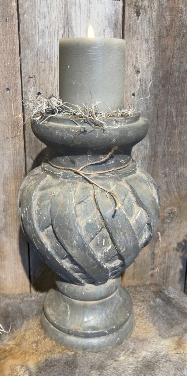 Ornament / kandelaar – grijs (landelijke stijl)