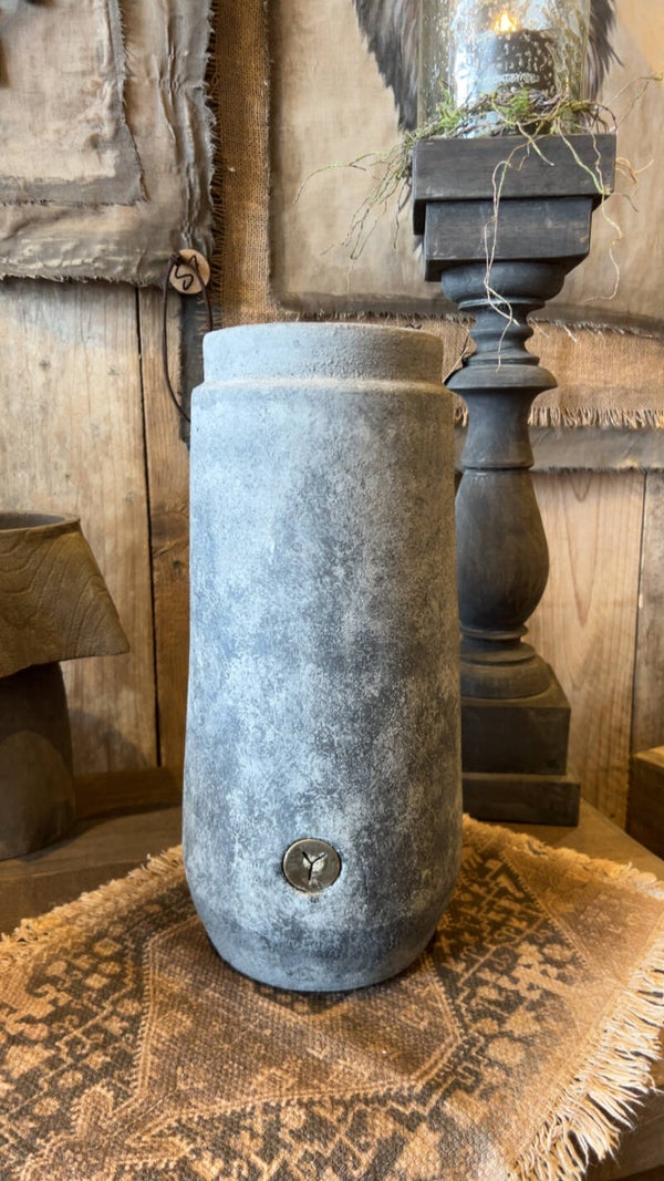 Brynxz vaas cylinder Stone black