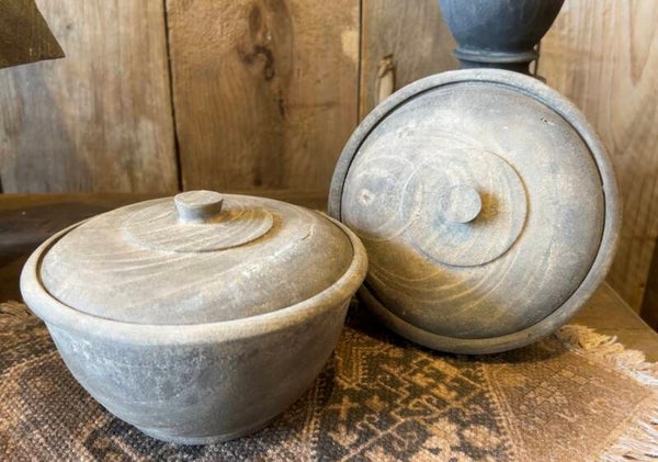 Houten potje met deksel