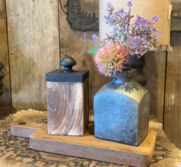 Rustieke set met houten tray