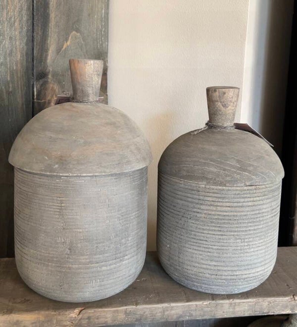 Houten pot met deksel – landelijke stijl