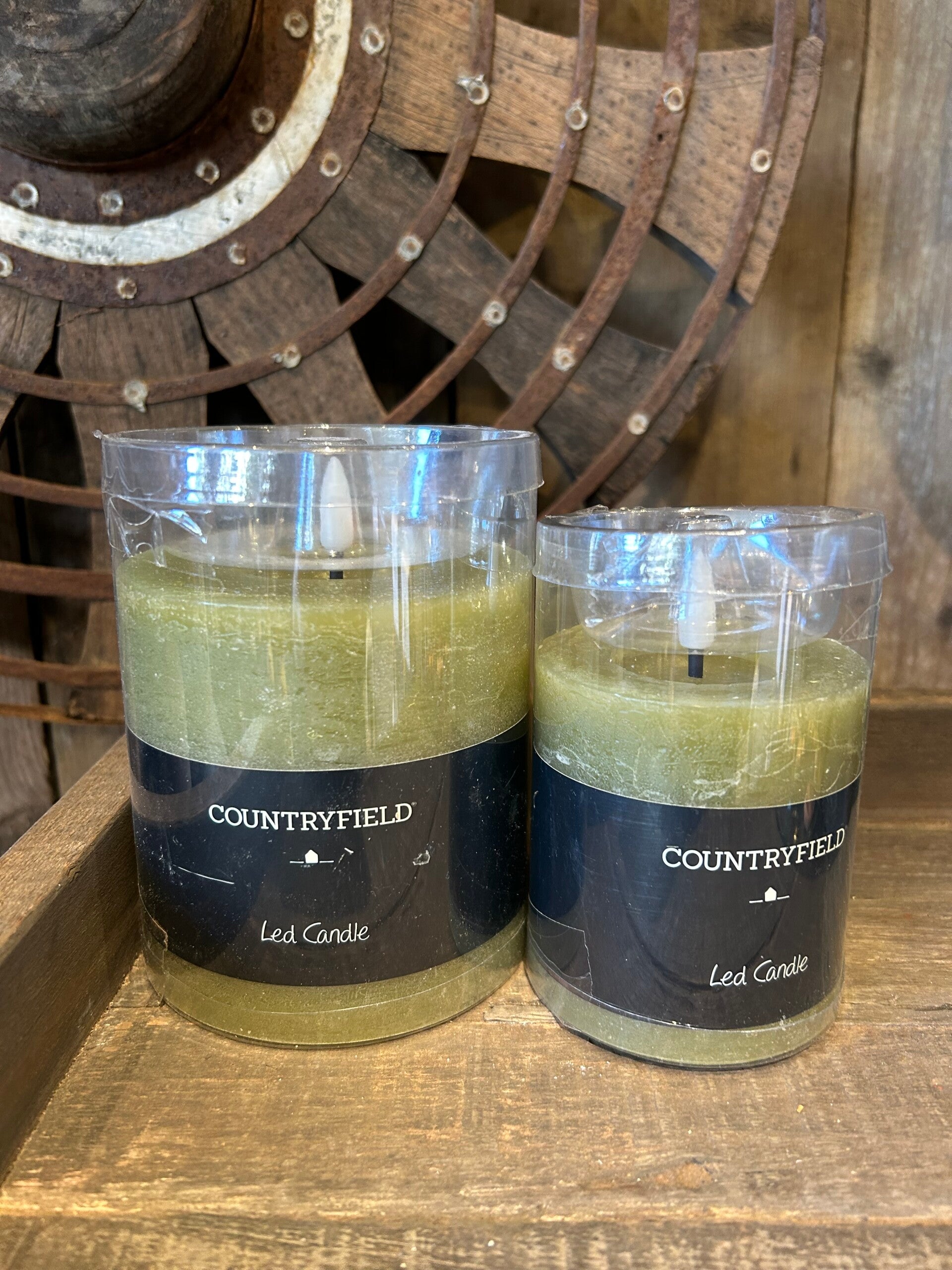 Countryfield led kaars stomp Groen