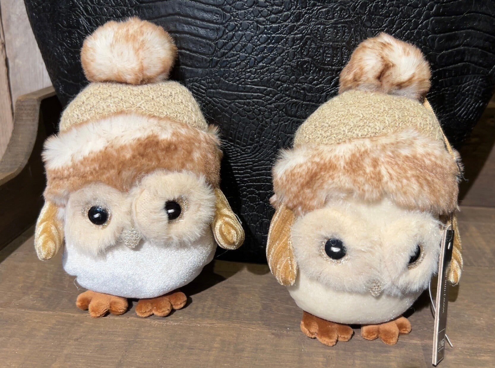 J-Line Hangende Pluche Uil met Wintermuts