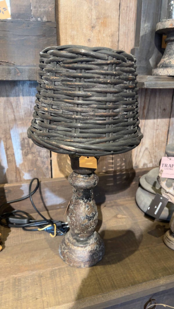 Rotan Lampenkap – Grijsbruin . Uitlopend