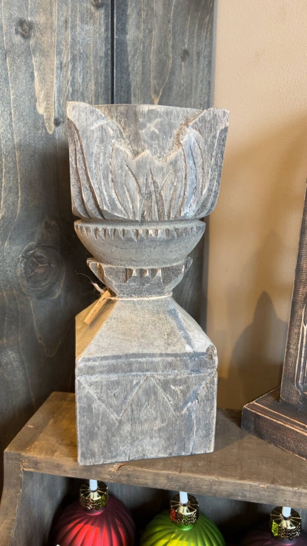 Luksa houten ornament / kandelaar