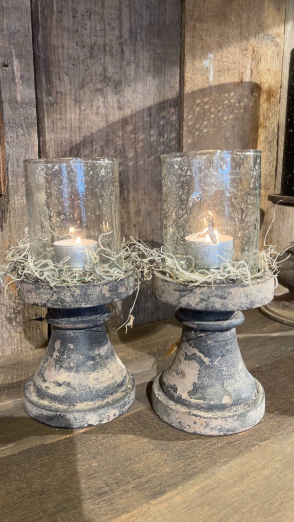 Be Uniq Waxinehouder Isa glas op voet