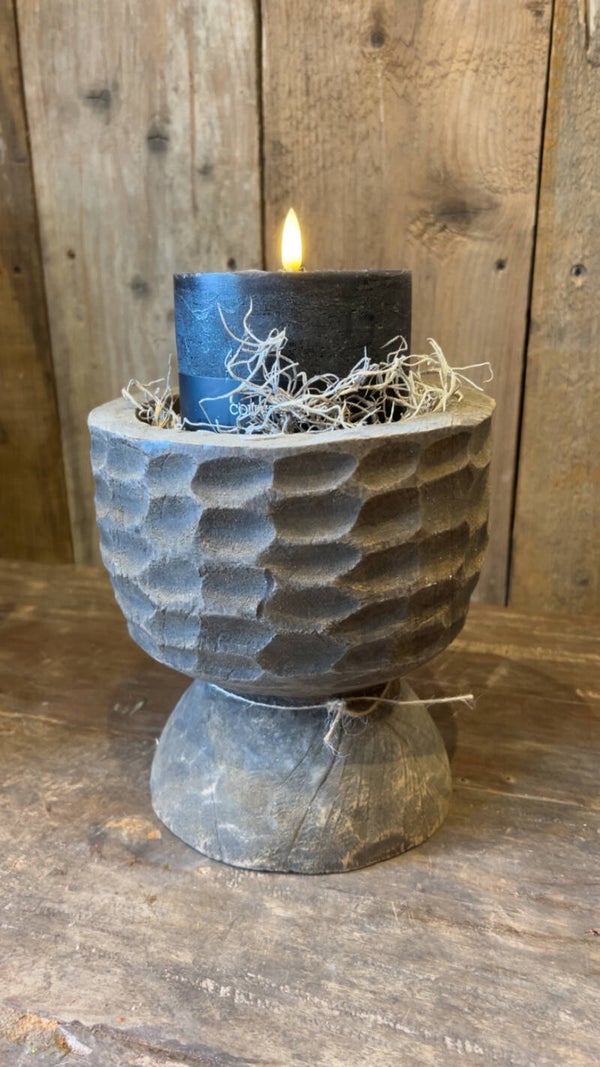 Luksa houten kom op voet