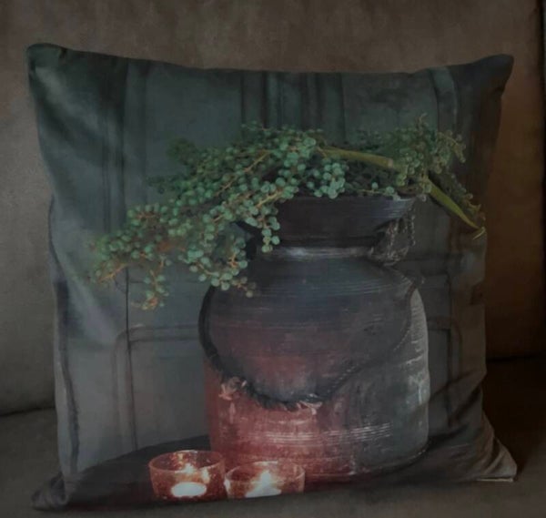 Sierkussen met landelijke print – Pot & Groen