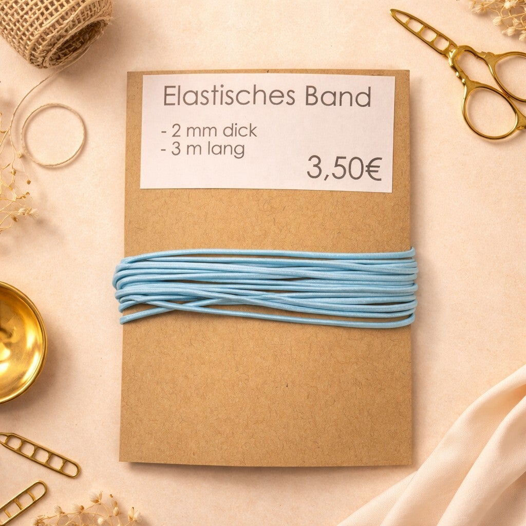 Elastisches Band Hellblau, 2 mm
