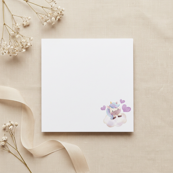 Notizblock Einhorn mit Wolke