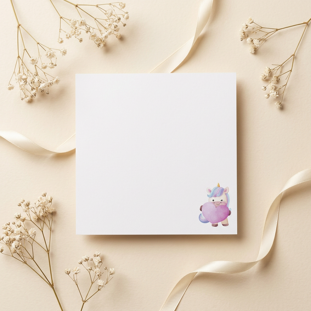 Notizblock Einhorn mit Herzballon