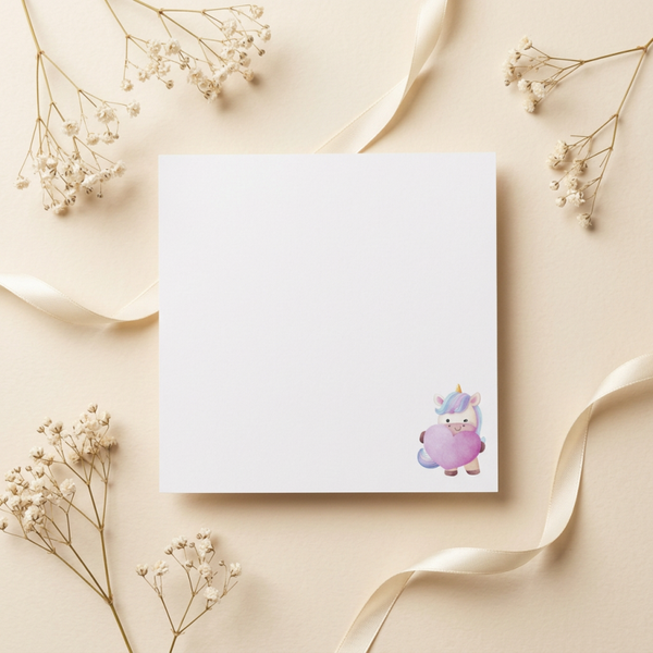 Notizblock Einhorn mit Herzballon