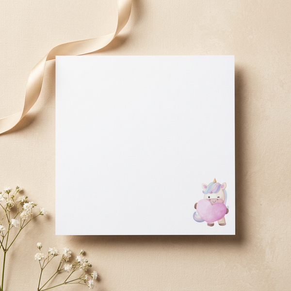 Notizblock Einhorn mit Herz