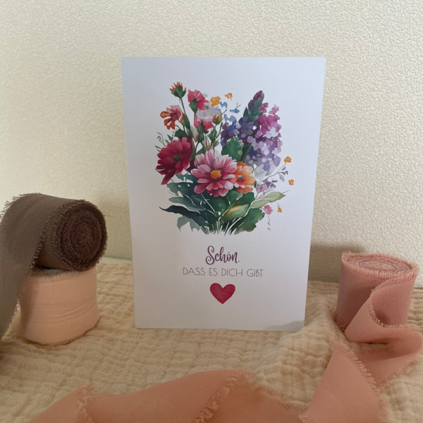 Schön, dass es dich gibt – eine Karte von Herzen