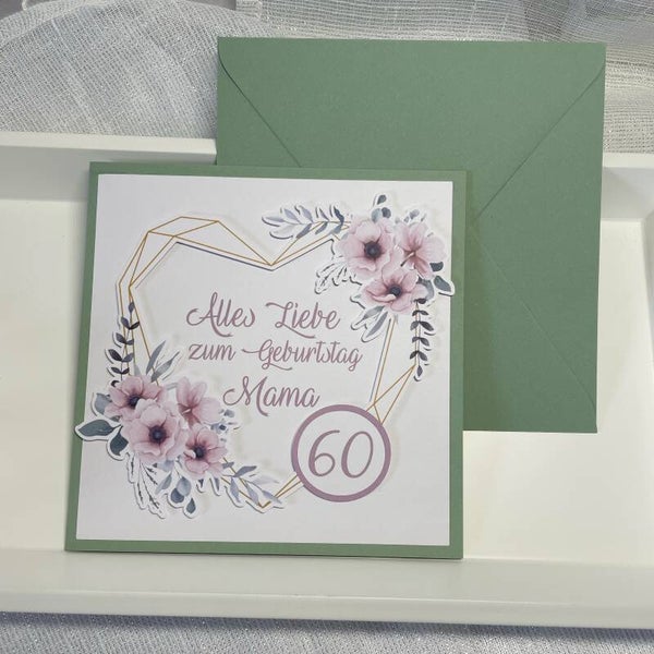 Karte, Geburtstag Mama, personalisiertbar