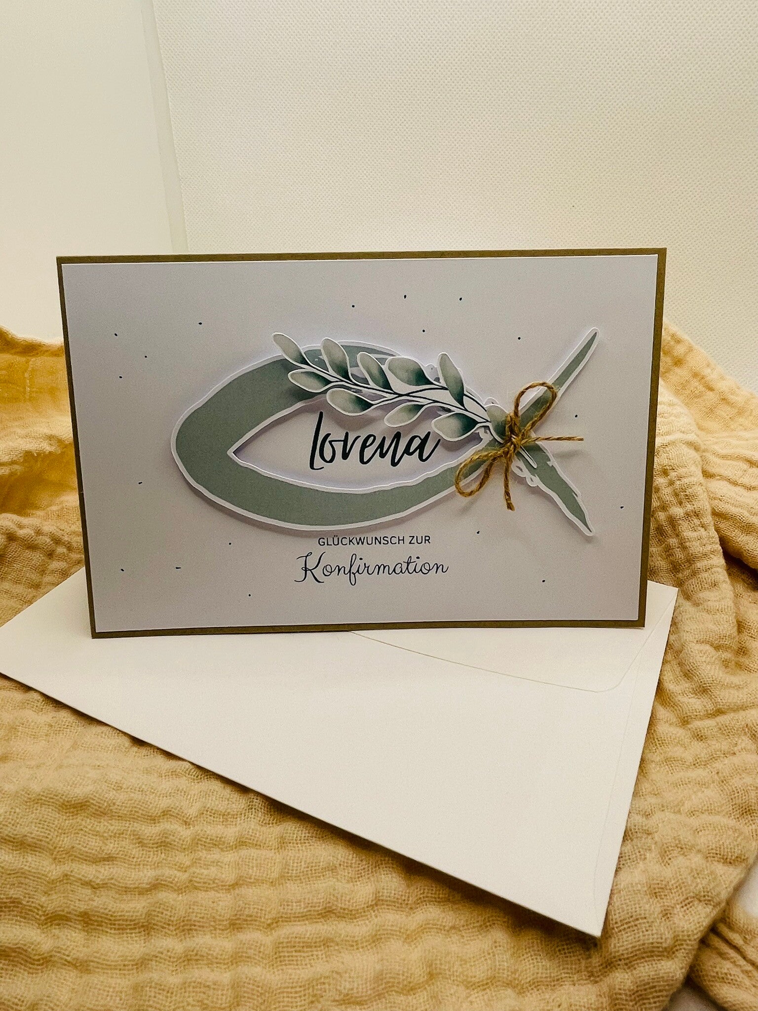 Personalisierte Konfirmationskarte mit Fisch – Glückwunsch zur Konfirmation | Karte mit Namen | Format 10x15 cm quer