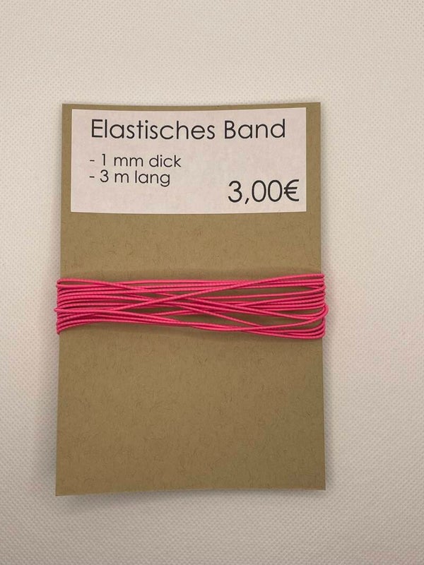 Elastisches Band Neonpink, 1 mm