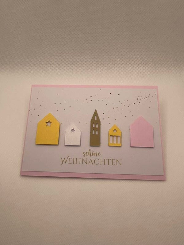 Karte, Weihnachten Häuserreihe