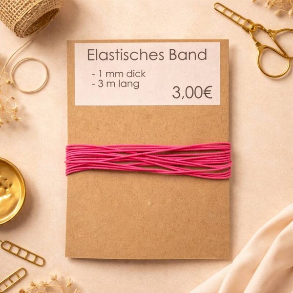 Elastisches Band Neonpink, 1 mm