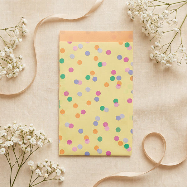 Geschenktüte, Confetti Gelb, 12 x 19 cm
