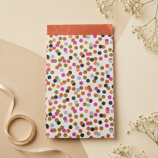 Geschenktüte, Small Confetti- Orange, 12x19 cm