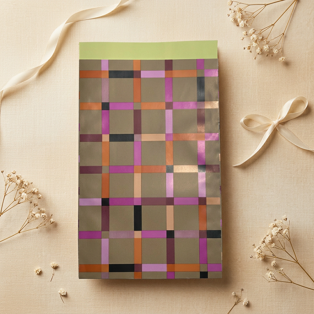 Geschenktüte, Taupe- Gelb, 12x19 cm
