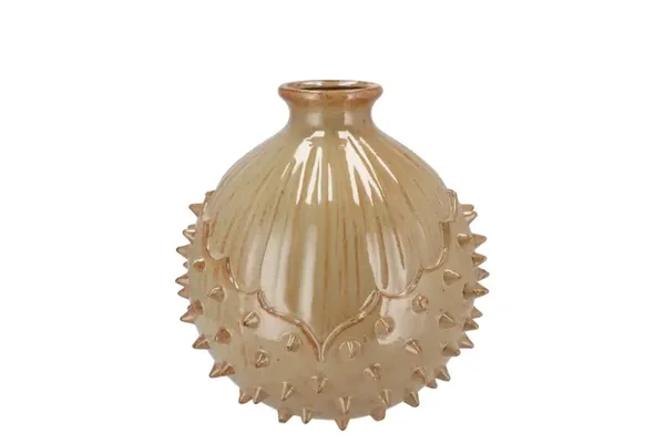 Mika caramel vase chestnut 16x16x17cm