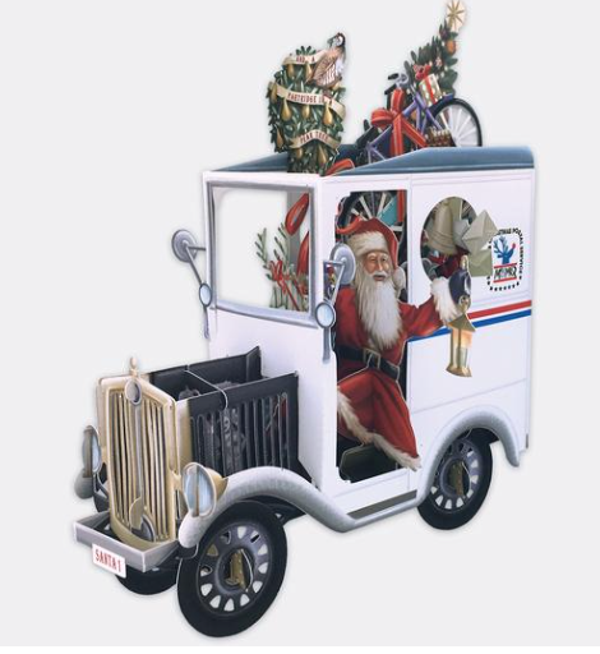 Pop-up postal Christmas card USA style