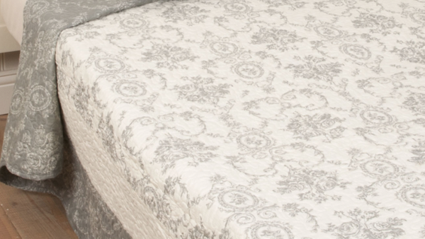 Bedsprei / quilt groen/grijs ecru