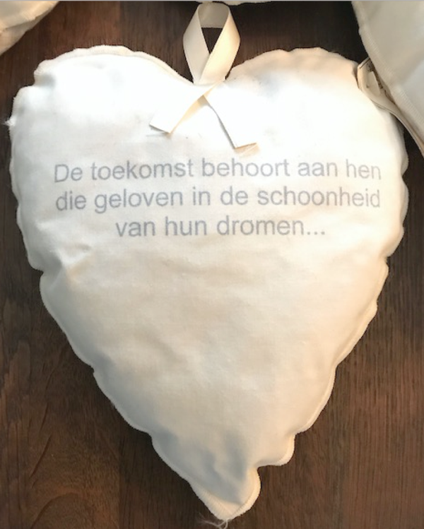 Lavendel hart met tekst