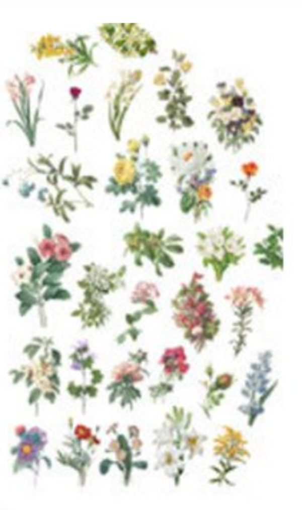 60 deco stickers bloemen